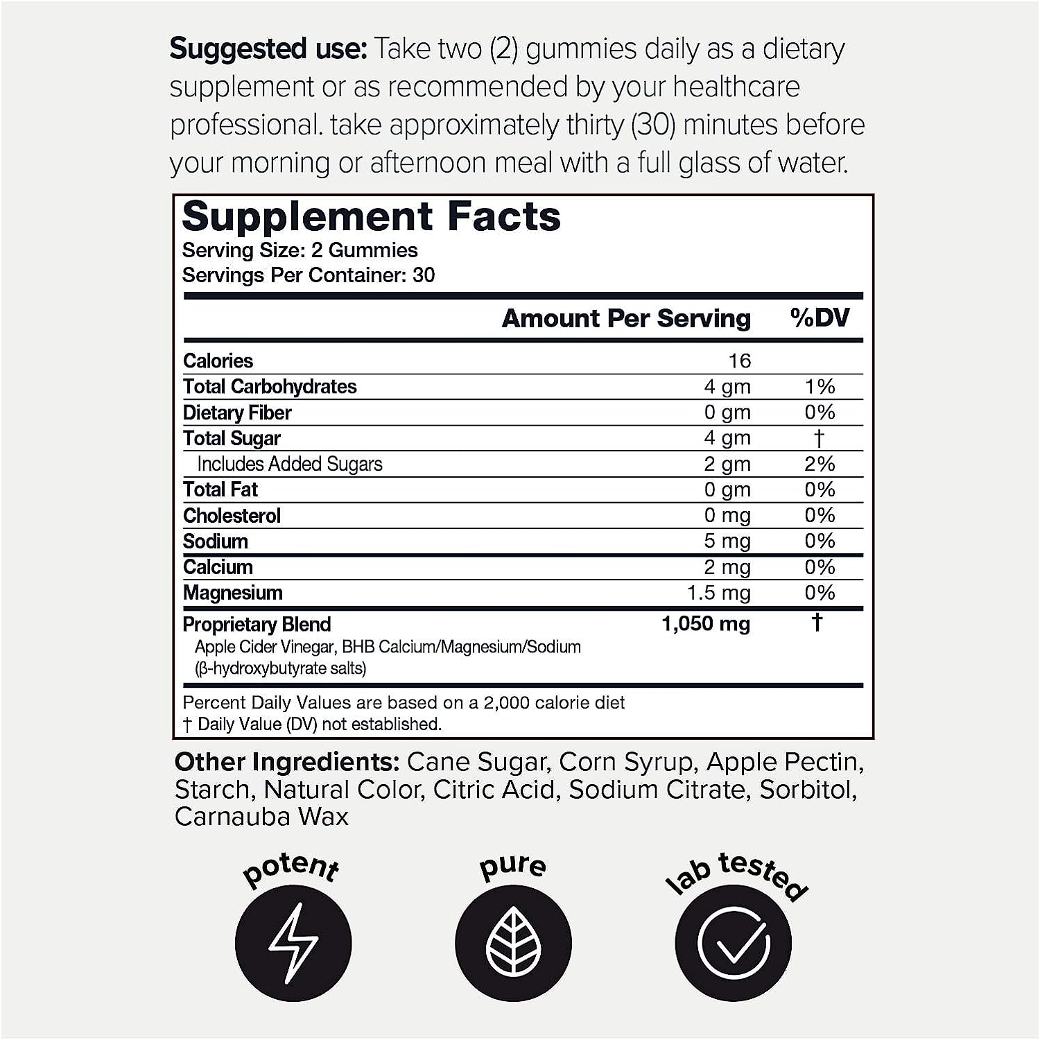 VINAGRE DE MANZANA CON KETO SALES BHB 1050 MG 60 GOMITAS TONIIQ APPLE CIDER VINEGAR WITH KETO SALES BHB