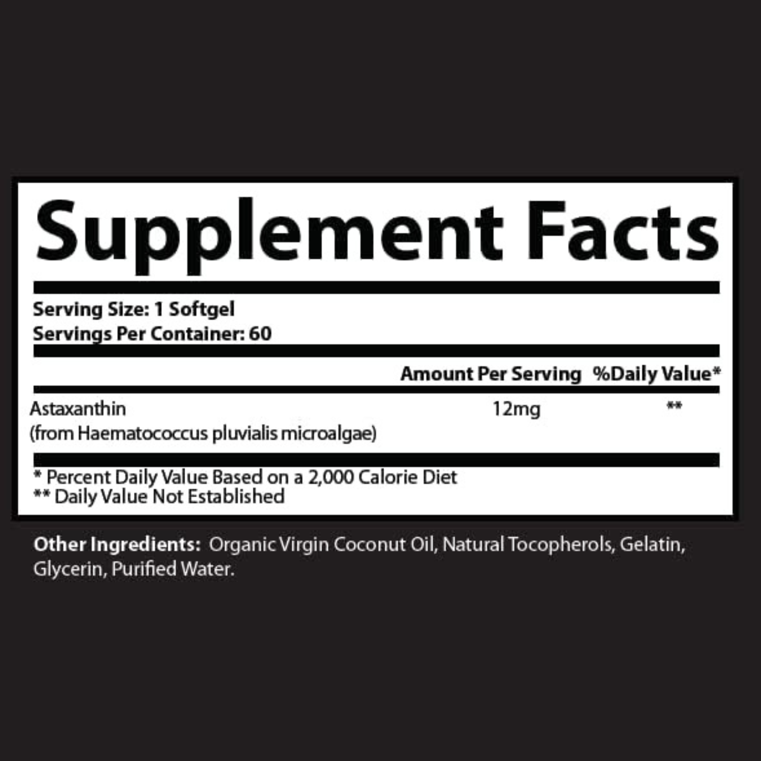 ASTAXANTINA 12 MG 60 CAPSULAS BLANDAS VEGANO RESEARCH LABS