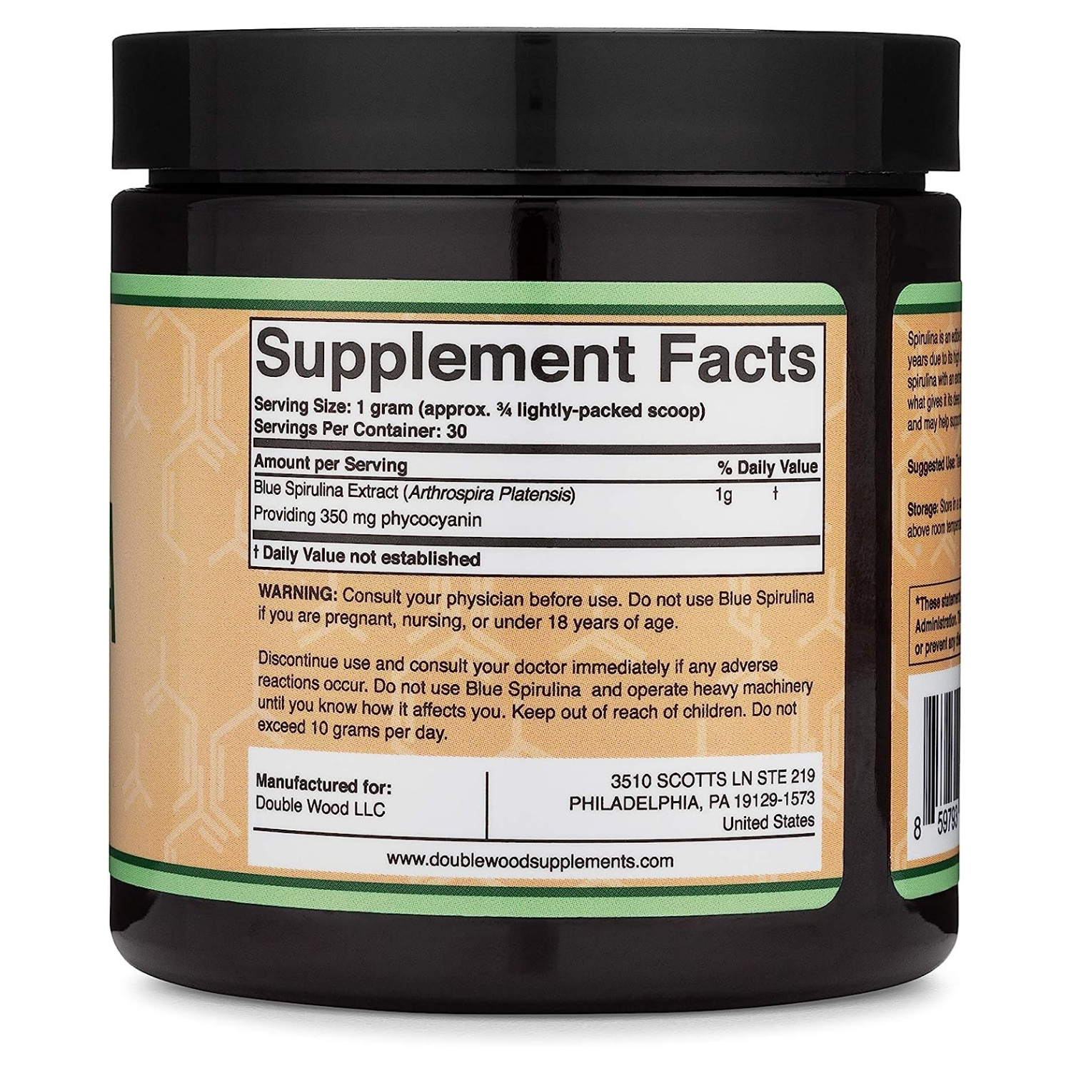 SPIRULINA ESPIRULINA AZUL 30 GR DOUBLE WOOD SUPPLEMENTS