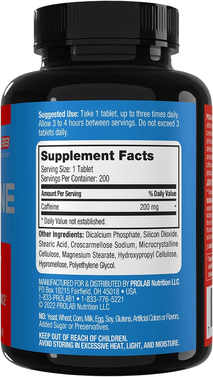 CAFEINA 200 MG 200 TABLETAS PROLAB