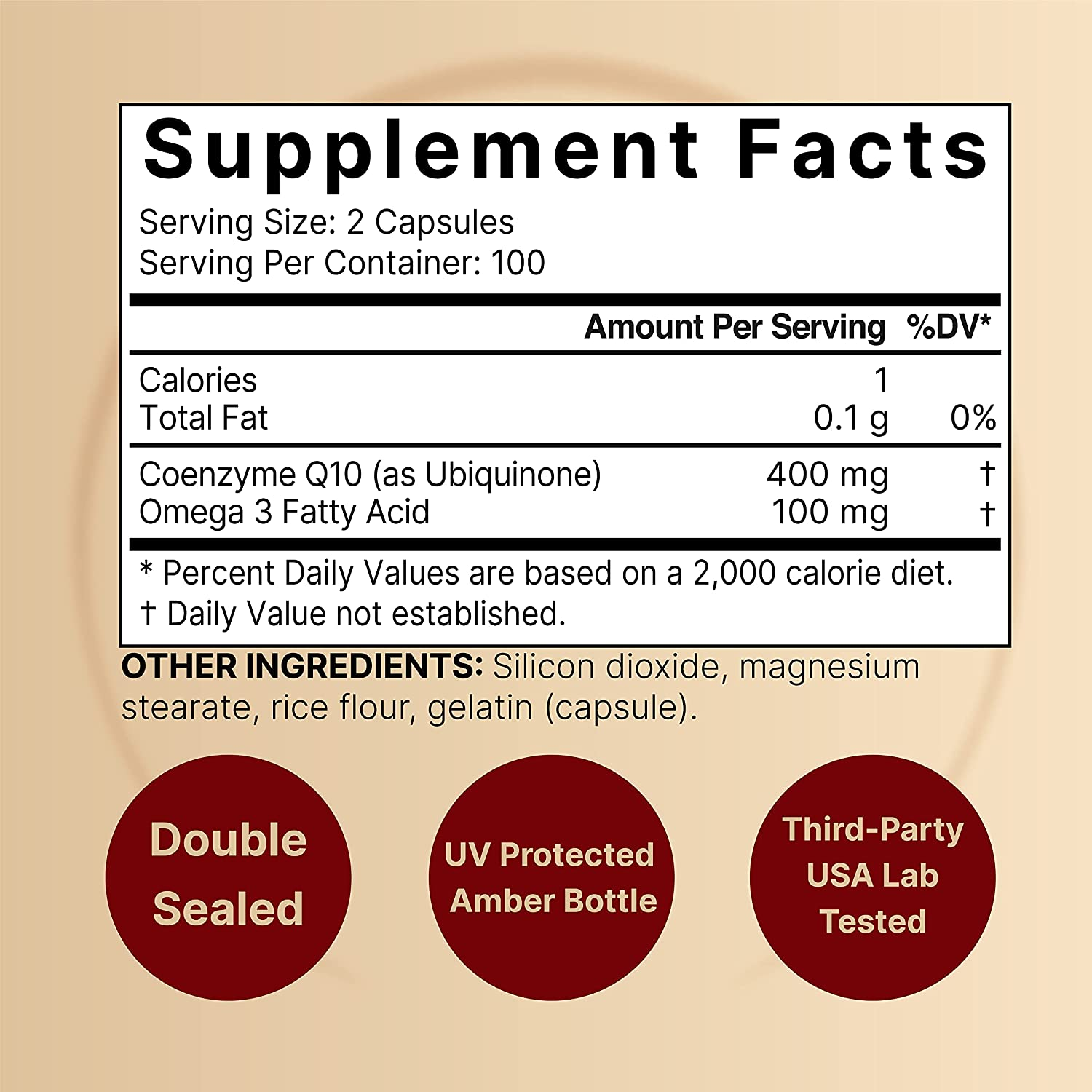 COENZIMA Q10 400 MG UBIQUINOL COQ10 CON OMEGA 3 100 MG NATUREBELL 200 CAPSULAS SIN GMO