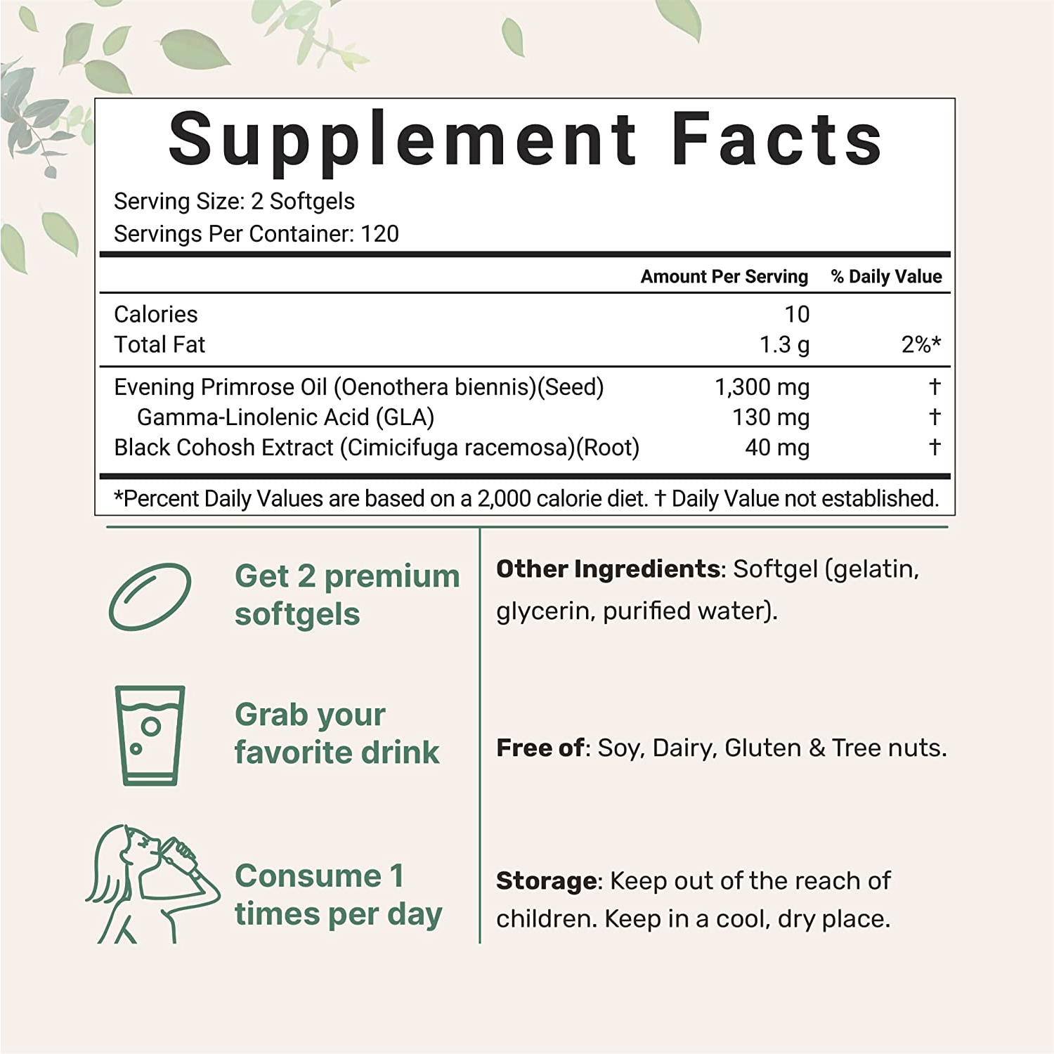 EVENING PRIMROSE OIL 1300 MG 240 CAPSULAS BLANDAS MICROINGREDIENTS