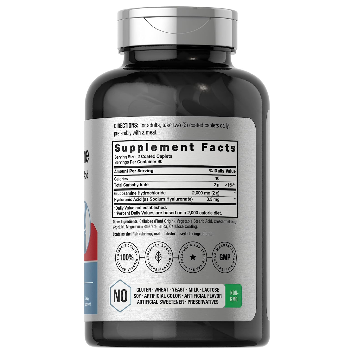 GLUCOSAMINE GLUCOSAMINA HCL 2000 MG CON ACIDO HIALURONICO 3.3 MG 180 CAPSULAS SIN GMO HORBAACH