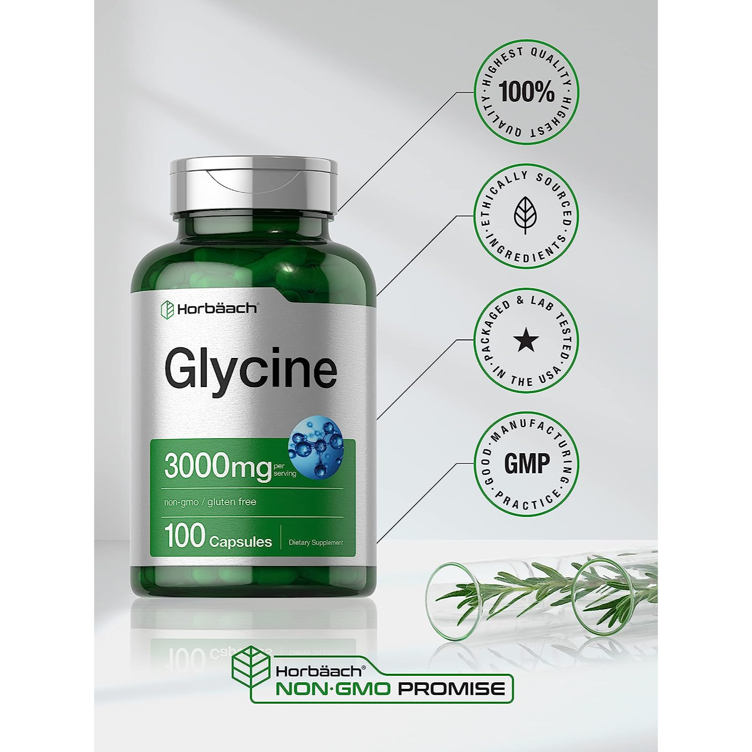 GLICINA HORBAACH 3000 MG 100 CAPSULAS