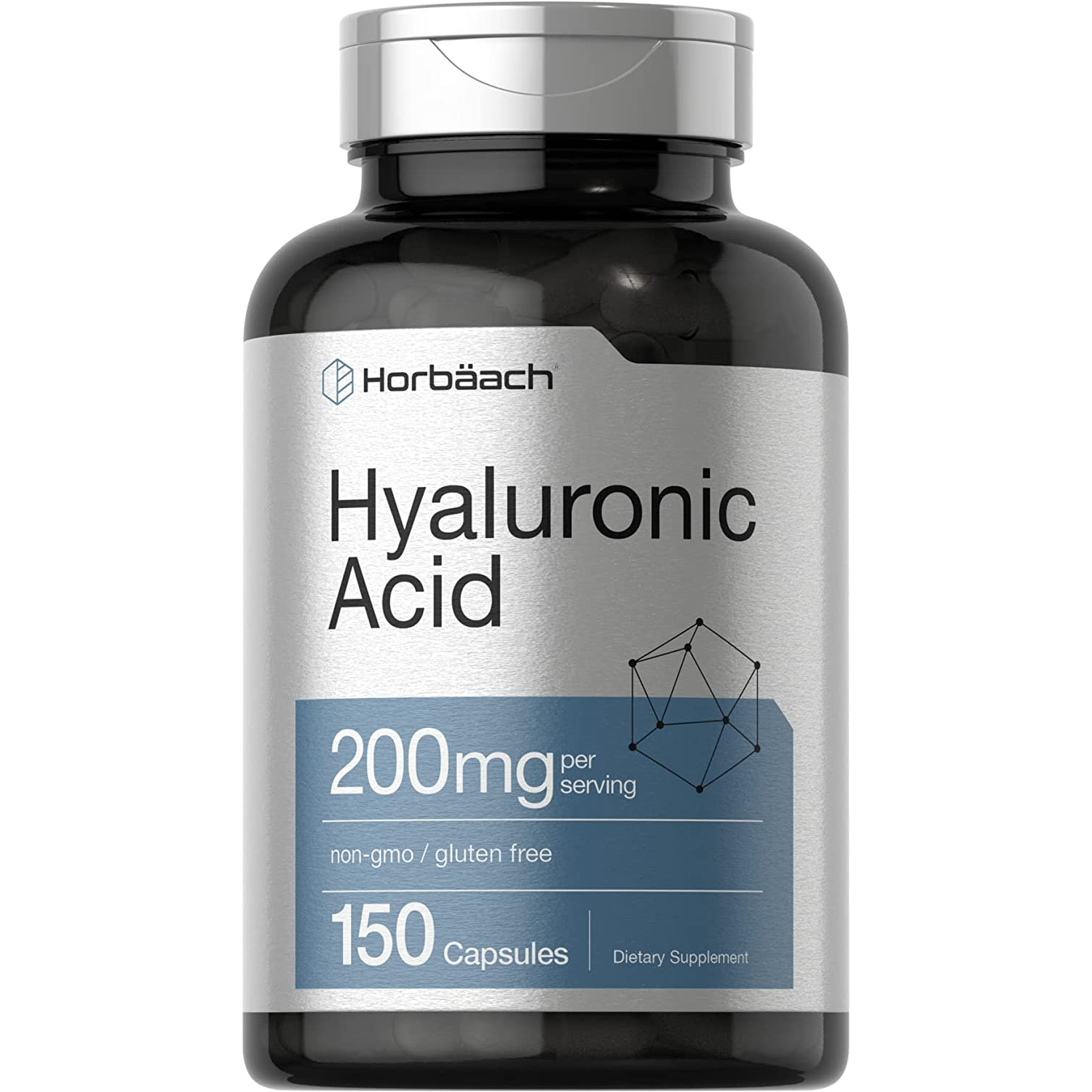 ÁCIDO HIALURONICO HORBAACH 200 MG HYALURONIC ACID 150 CAPSULAS SIN GMO
