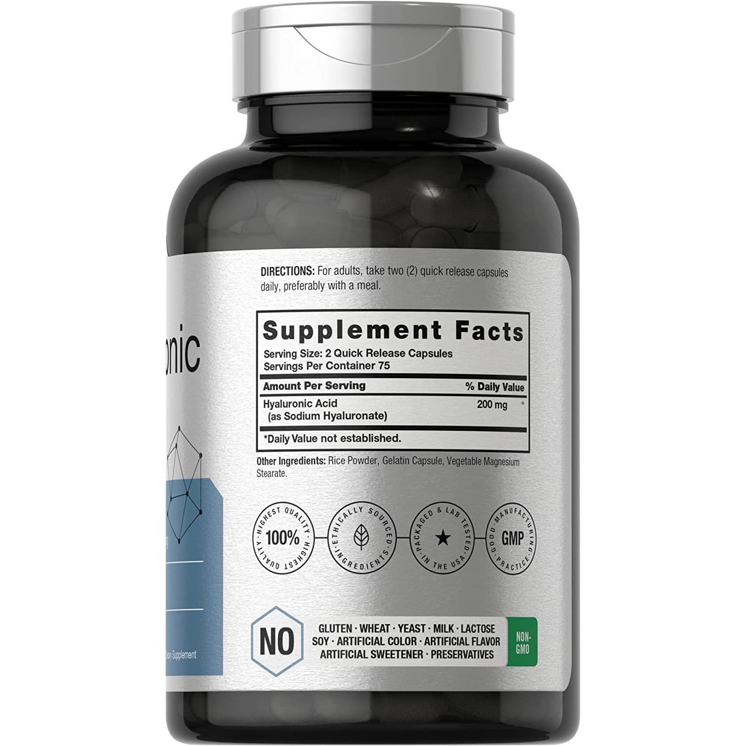 ÁCIDO HIALURONICO HORBAACH 200 MG HYALURONIC ACID 150 CAPSULAS SIN GMO