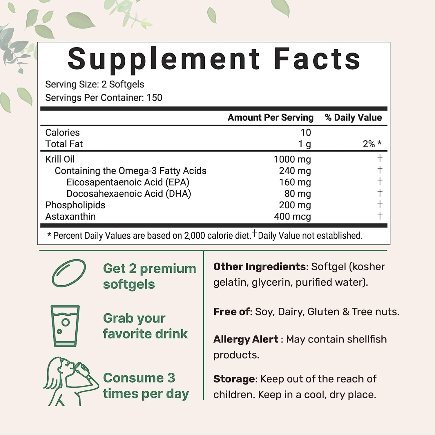 KRILL OIL ANTARCTIC OMEGA 3 MICROINGREDIENTS 1000 MG 300 CAPSULAS BLANDAS