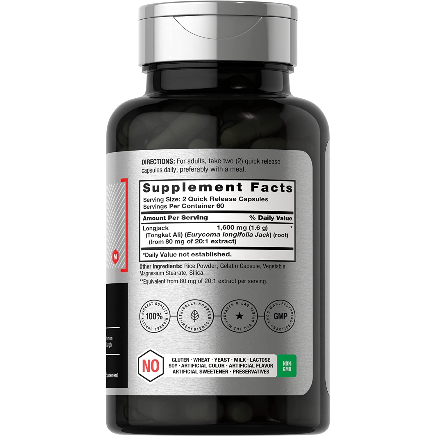 LONGJACK TONGKAT ALI HORBAACH 1600 MG 120 CAPSULAS SIN GMO