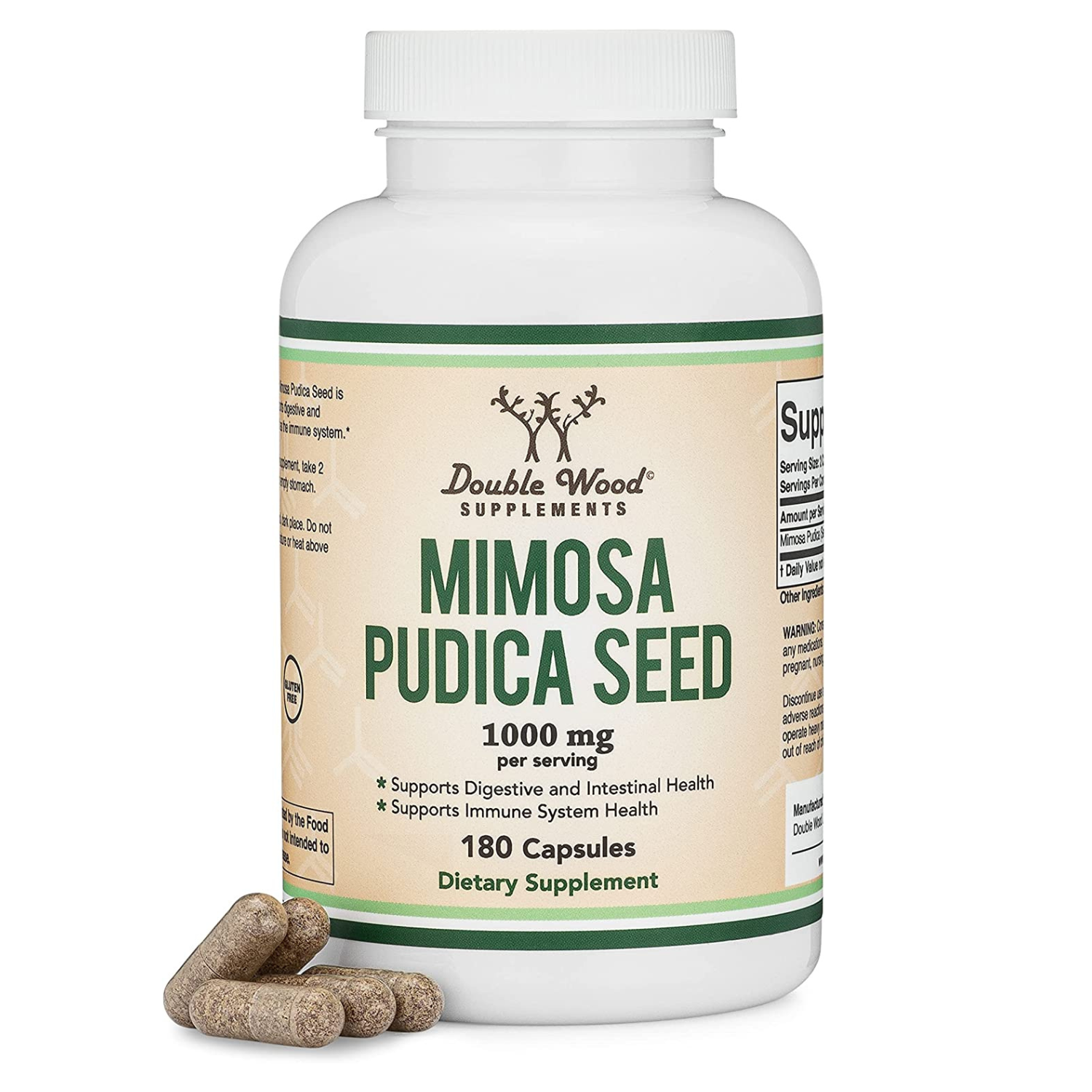 MIMOSA PUDICA SEED 1000 MG 180 CAPSULAS SIN GMO DOUBLE WOOD