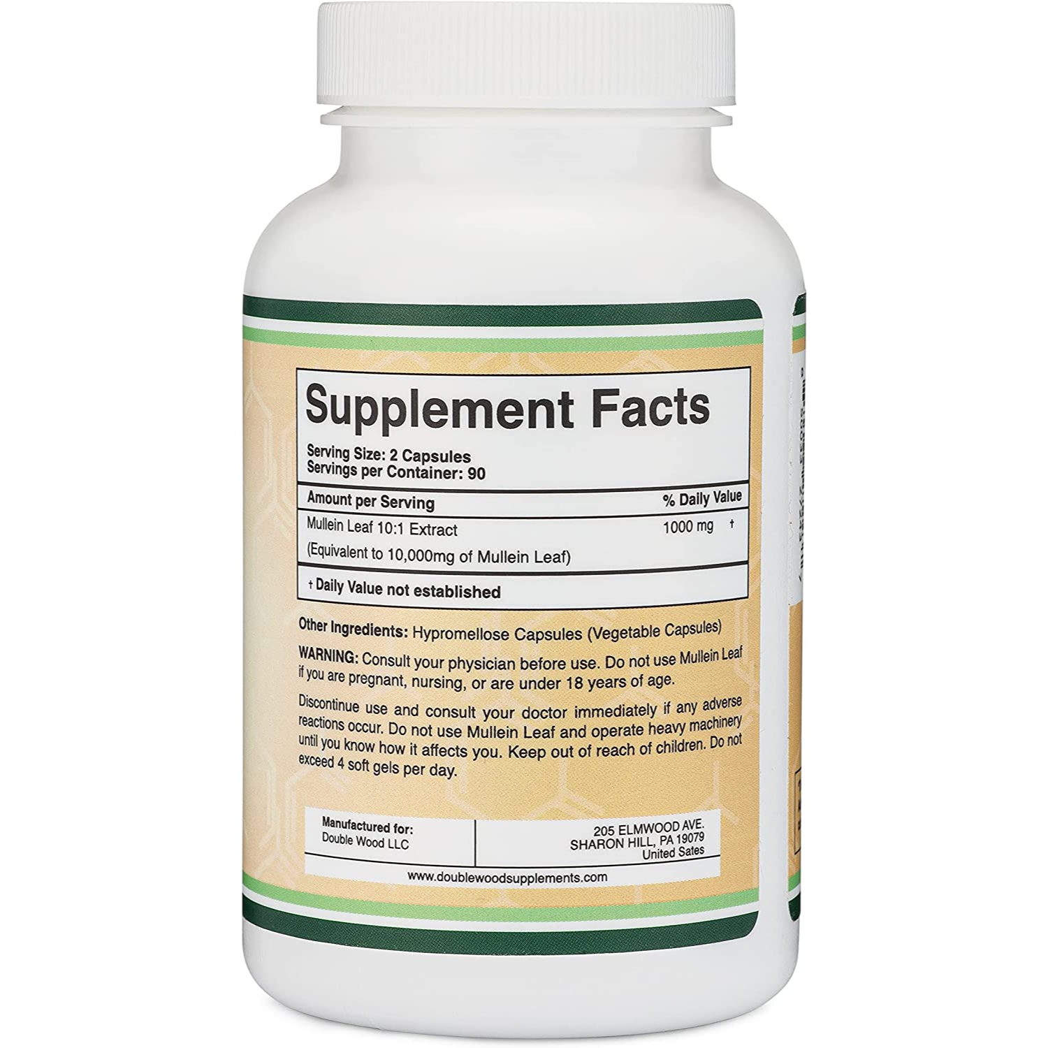 GORDOLOBO 1,000 MG 180 CAPSULAS DOUBLE WOOD