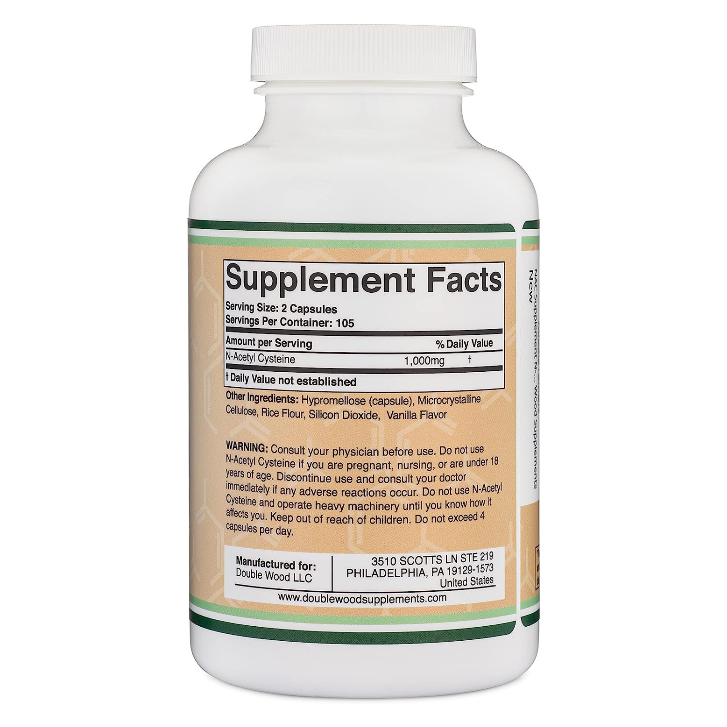 NAC ACETIL CISTEINA DOUBLE WOOD 100 MG 210 CAPSULAS