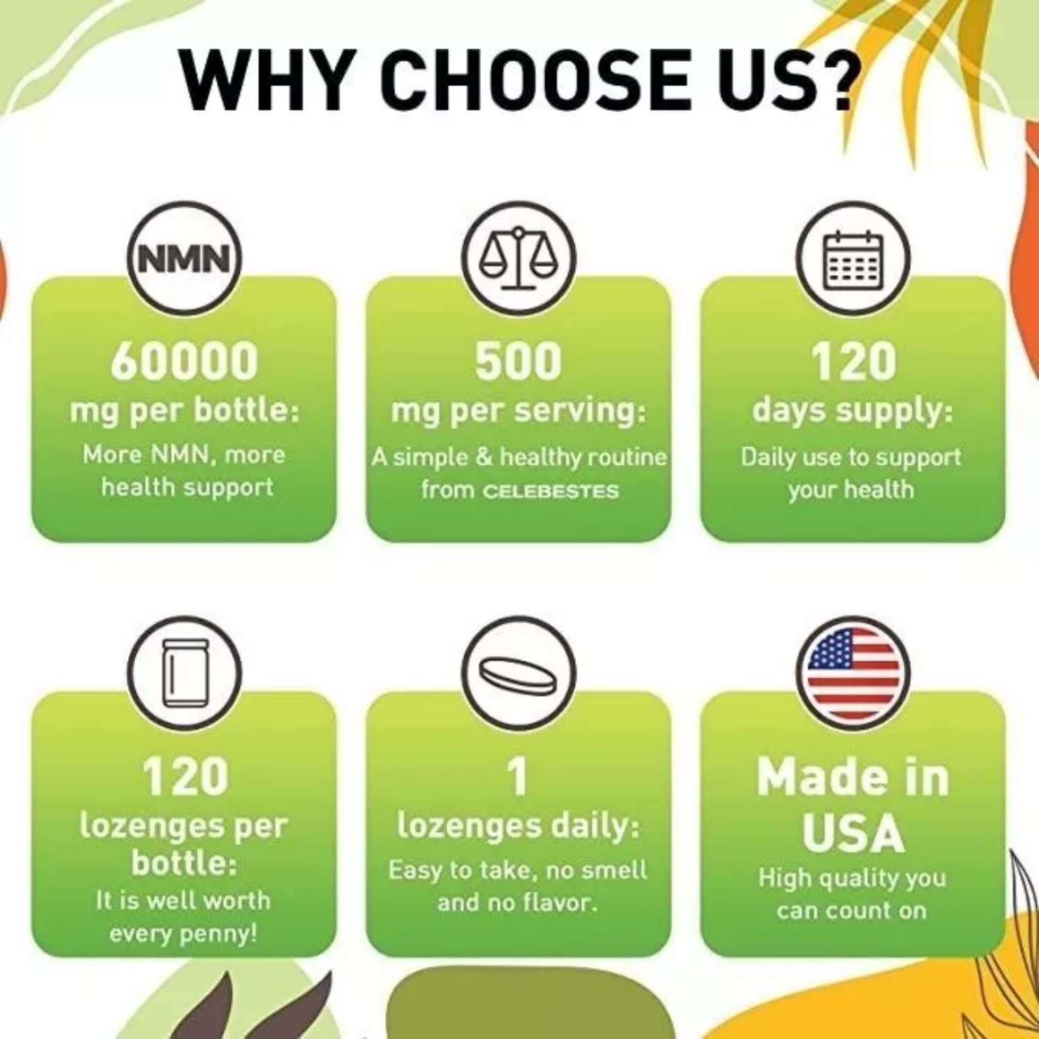 NMN MONONUCLEÓTIDO DE NICOTINAMIDA 500 MG 120 MASTICABLES CELEBESTES