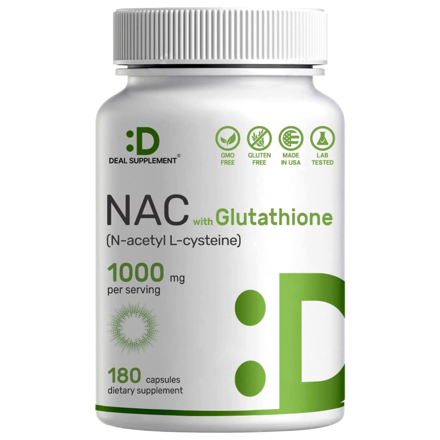 NAC ACETILCISTEINA CON GLUTATION 1,000 MG 180 CAPSULAS DEAL