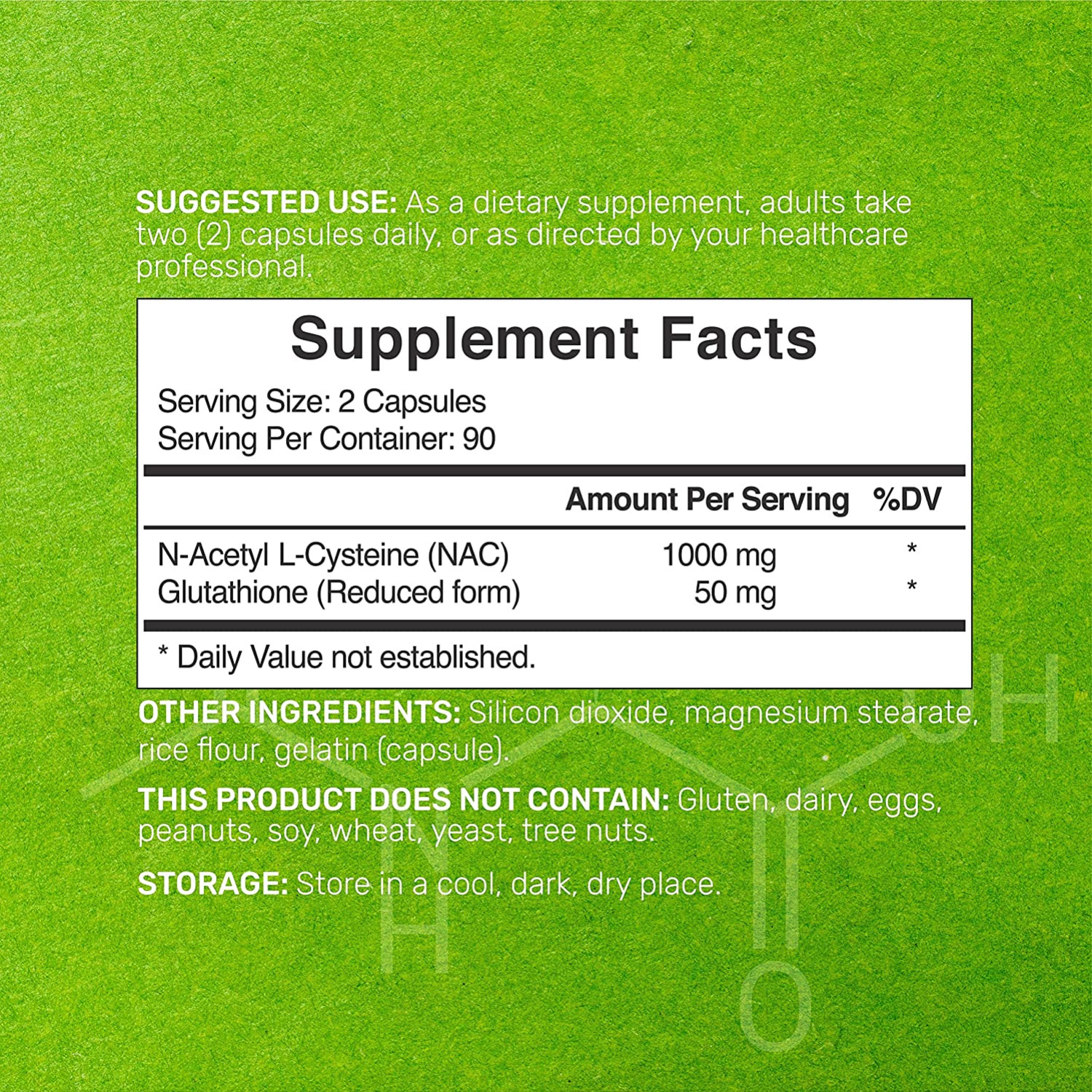 NAC ACETILCISTEINA CON GLUTATION 1,000 MG 180 CAPSULAS DEAL