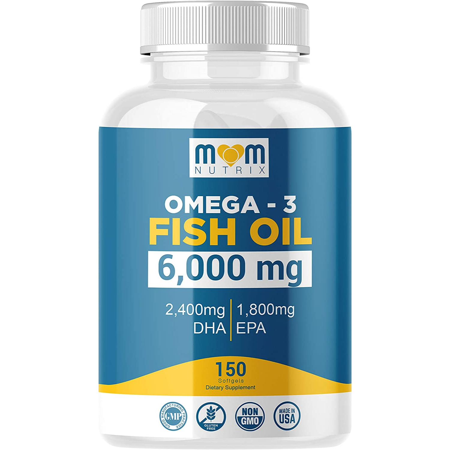 FISH OIL OMEGA 3 6,000 MG CON EPA 1800 MG Y DHA 2400 MG 150 CAPSULAS BLANDAS MOMNUTRIX