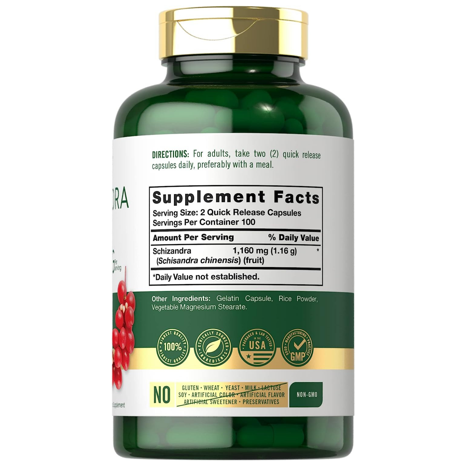 SCHISANDRA FRUIT 1160 MG 200 CAPSULAS DE LIBERACIÓN RAPIDA CARLYLE