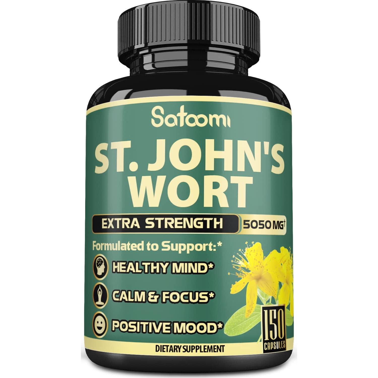 ST JHONS WORT HIERBA DE SAN JUAN 5,050 MG 150 CAPSULAS VEGANO SIN GMO SATOOMI