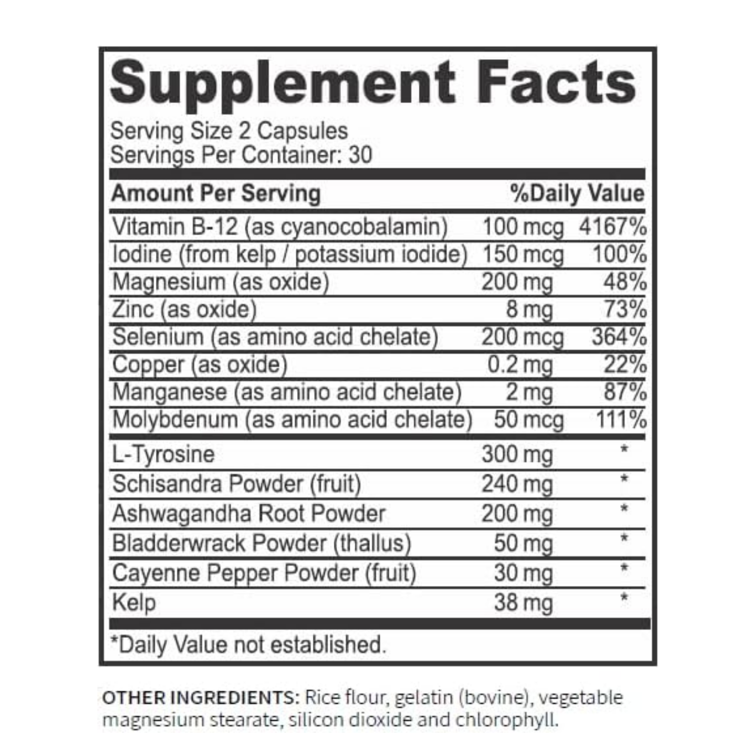 SOPORTE PARA TIROIDES CON TIROSINA 300 MG Y SCHISANDRA 240 MG 60 CAPSULAS RESEARCH LABS