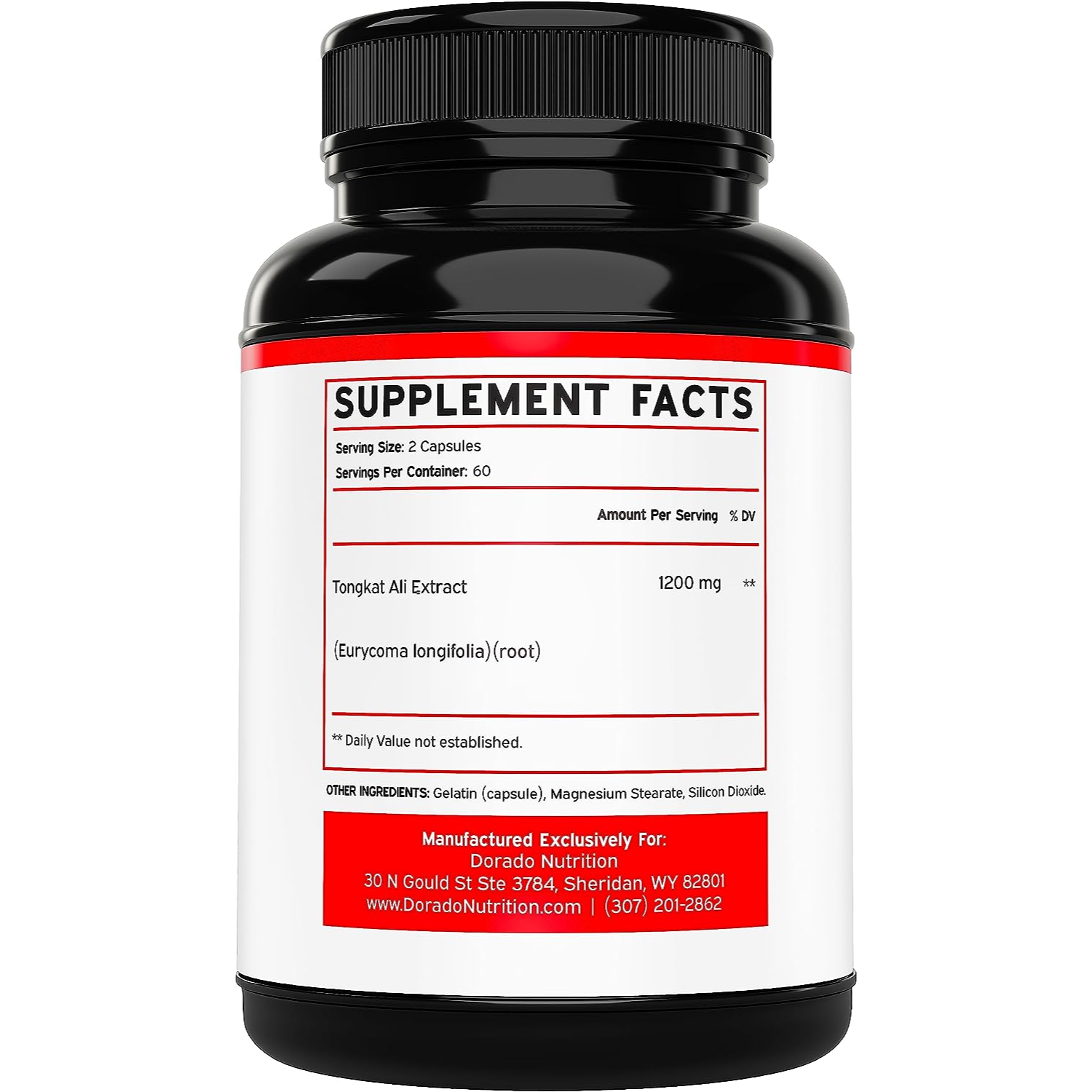 TONGKAT ALI 1200 MG 120 CAPSULAS SIN GMO DORADO NUTRITION