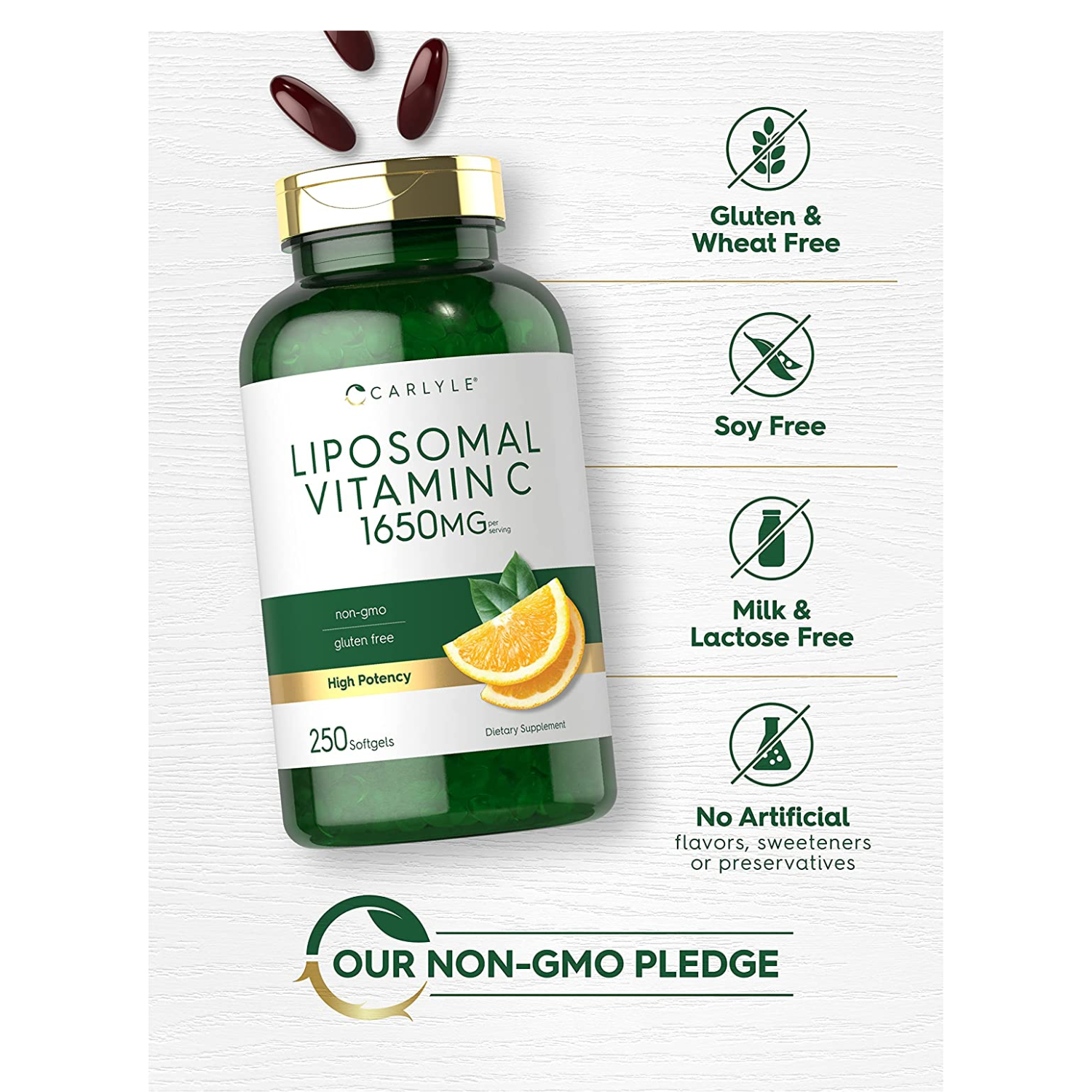 VITAMINA C LIPOSOMAL 1650 MG 250 CAPSULAS BLANDAS CARLYLE