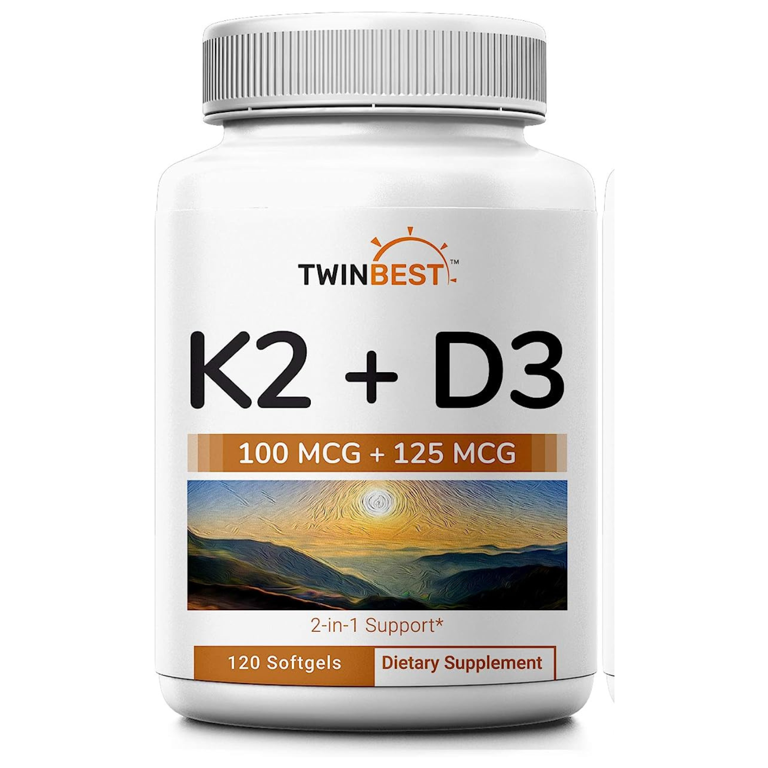 VITAMINA D3 K2 5,000 IU 120 CAPSULAS BLANDAS TWINBEST