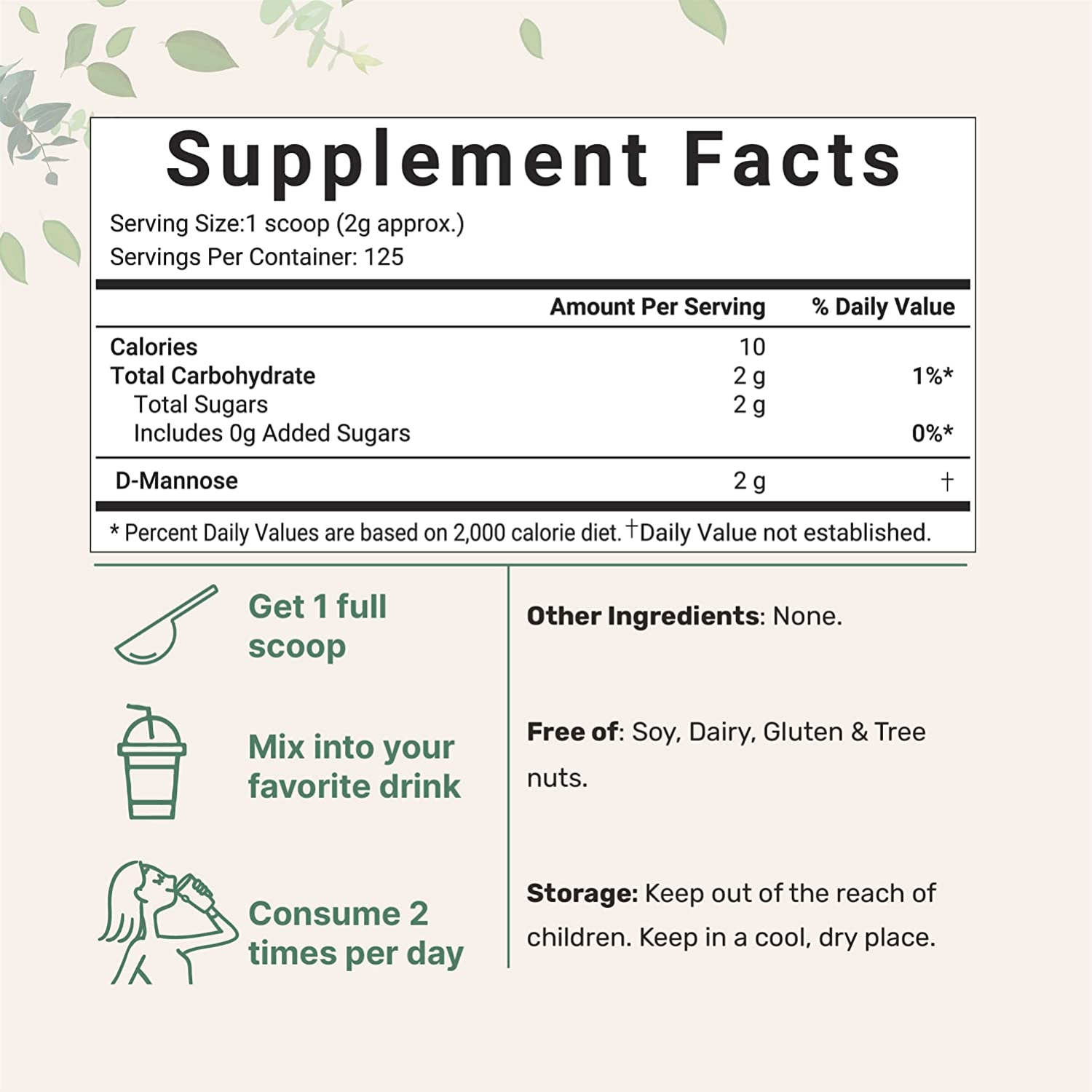 D MANOSA EN POLVO MICROINGREDIENTS 2,000 MG 250 G