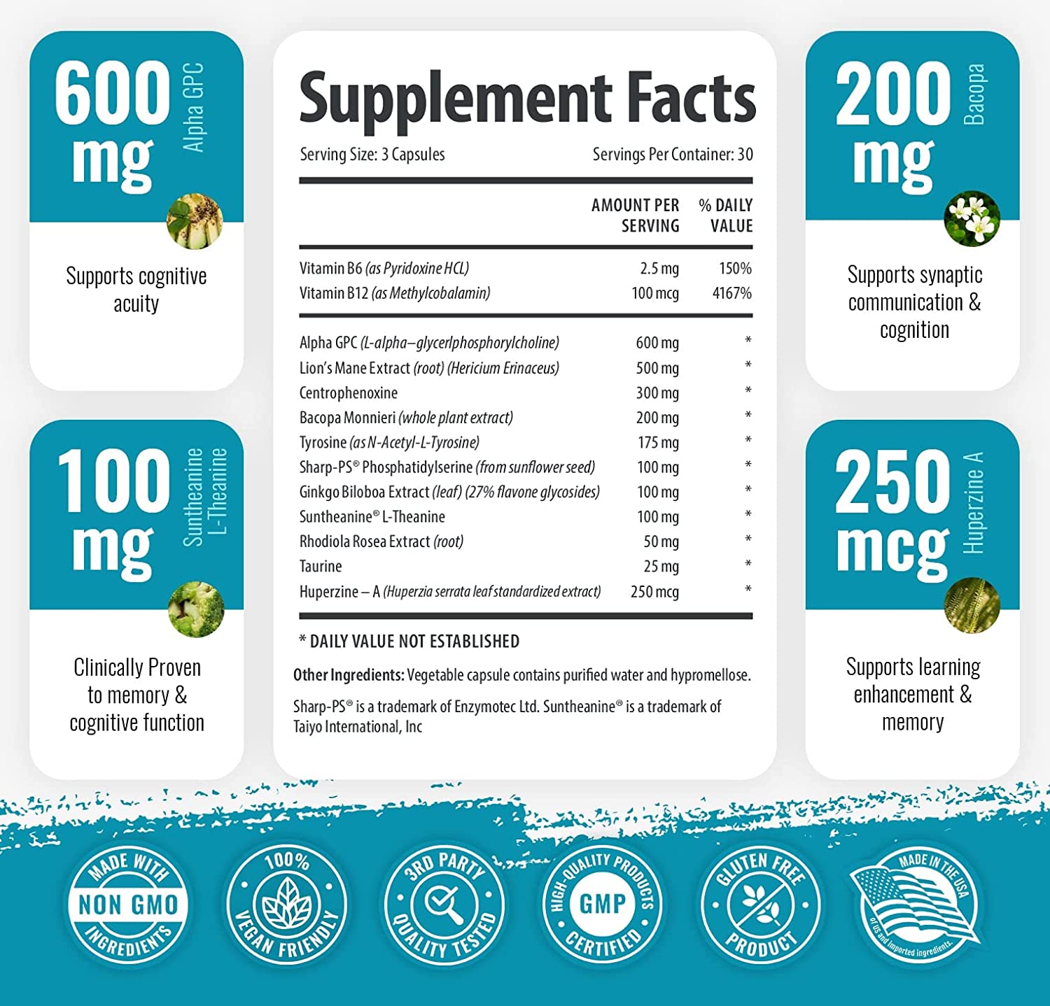 ESTIMULADOR DEL CEREBRO 2150 MG 90 CASPULAS I BODY BRAIN BOOSTER