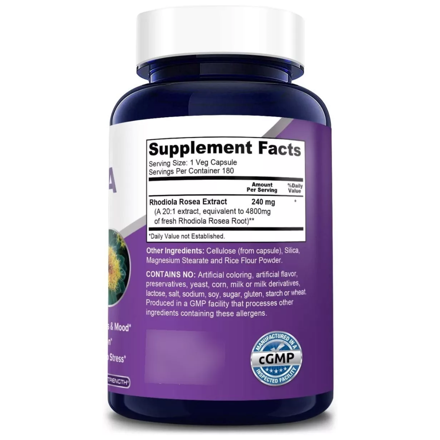 RHODIOLA ROSEA RODIOLA ROSEA 4,800 MG 180 CASPULAS NUSAPURE