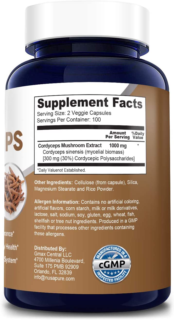 CORDYCEPS NUSAPURE 1000 MG 200 CAPSULAS