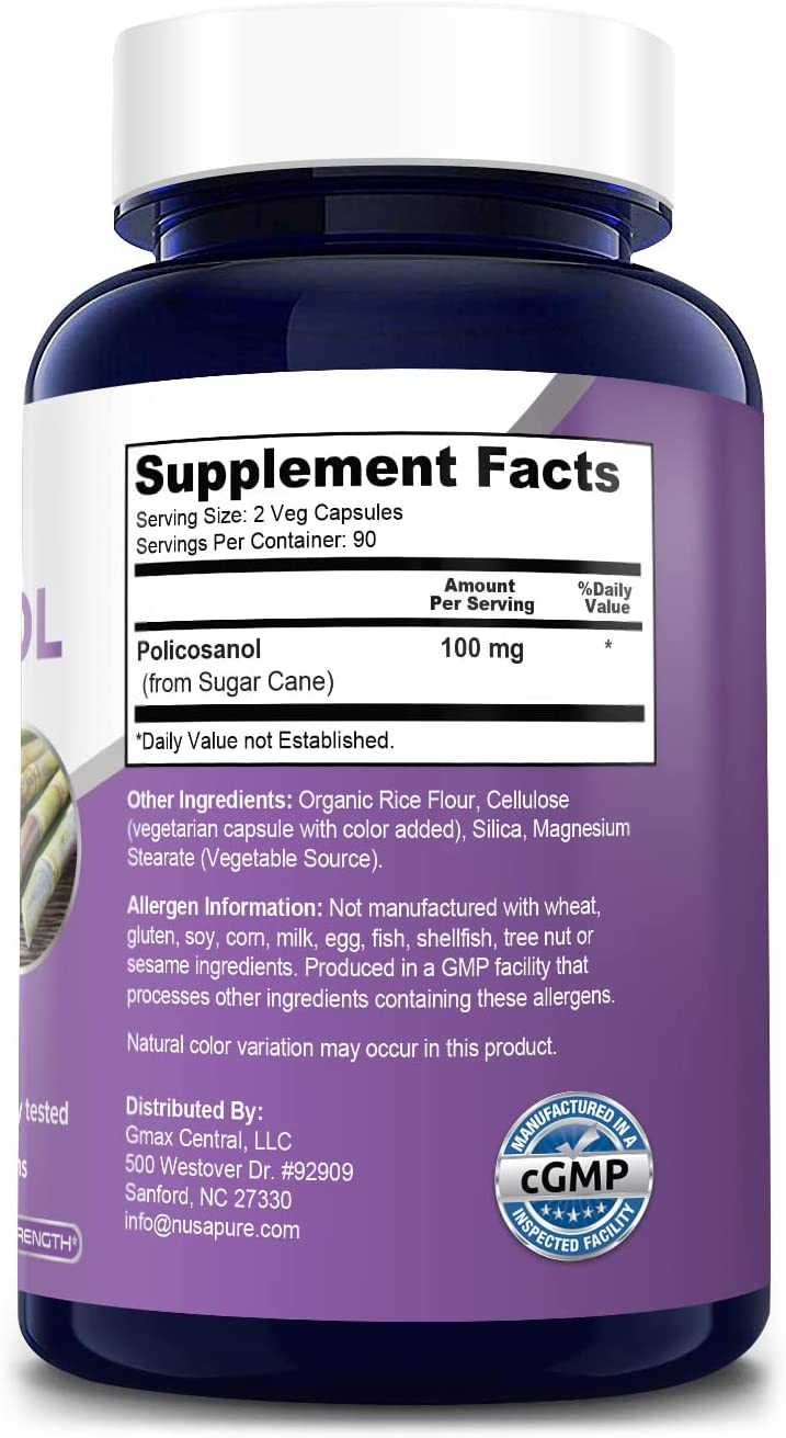 POLICOSANOL NUSAPURE 100 MG 180 CAPSULAS VEGETALES