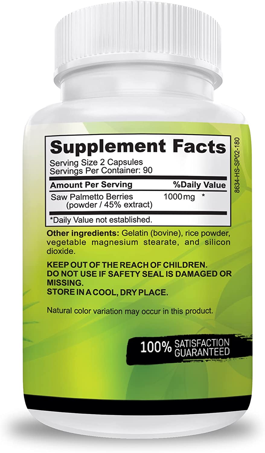 SAW PALMETTO 1000 MG 180 CAPSULAS DR. MARTIN'S NUTRITION
