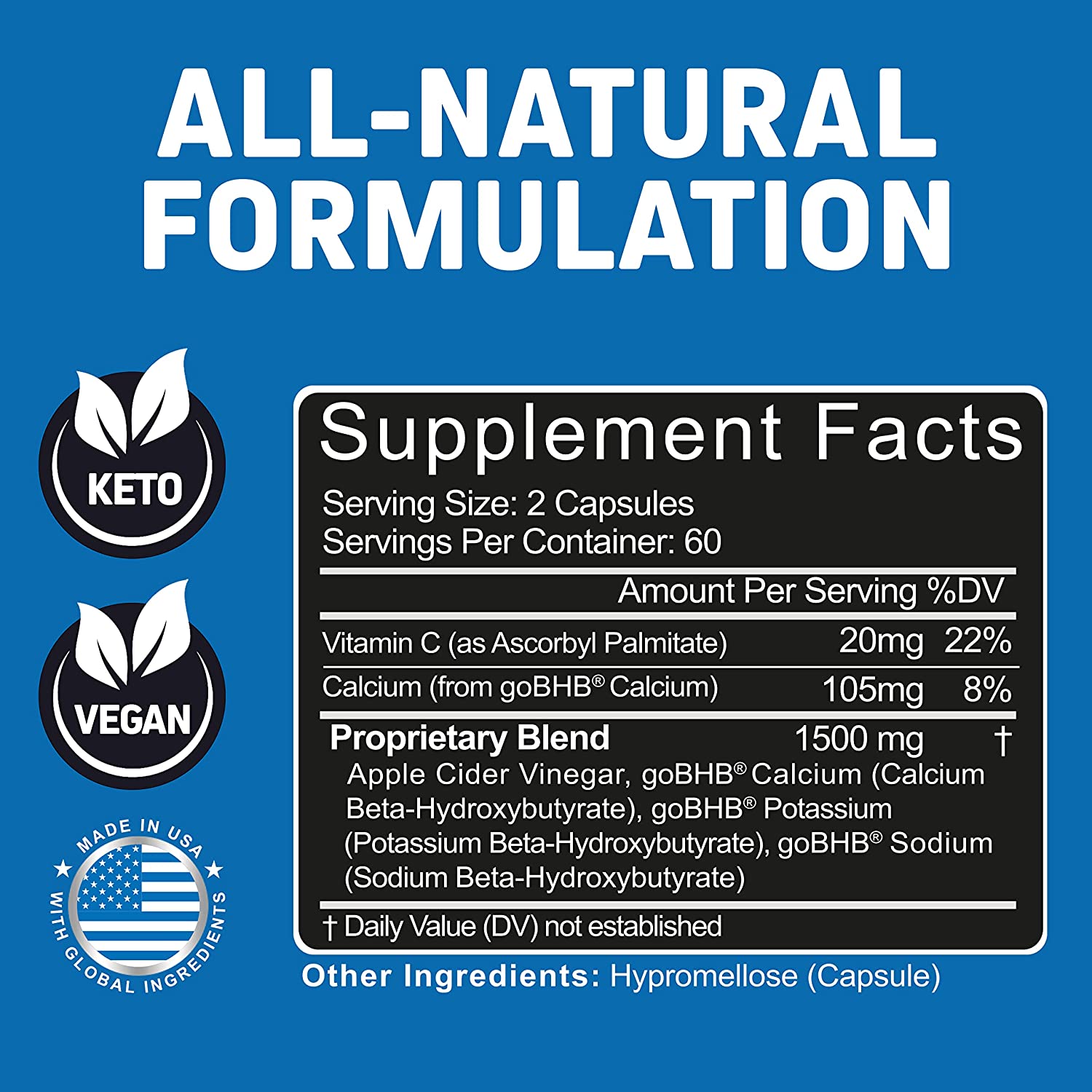 KETO + VINAGRE DE MANZANA 1500 MG 120 CAPSULAS VEGANO HERBTONICS KETO + APPLE CIDER VINEGAR