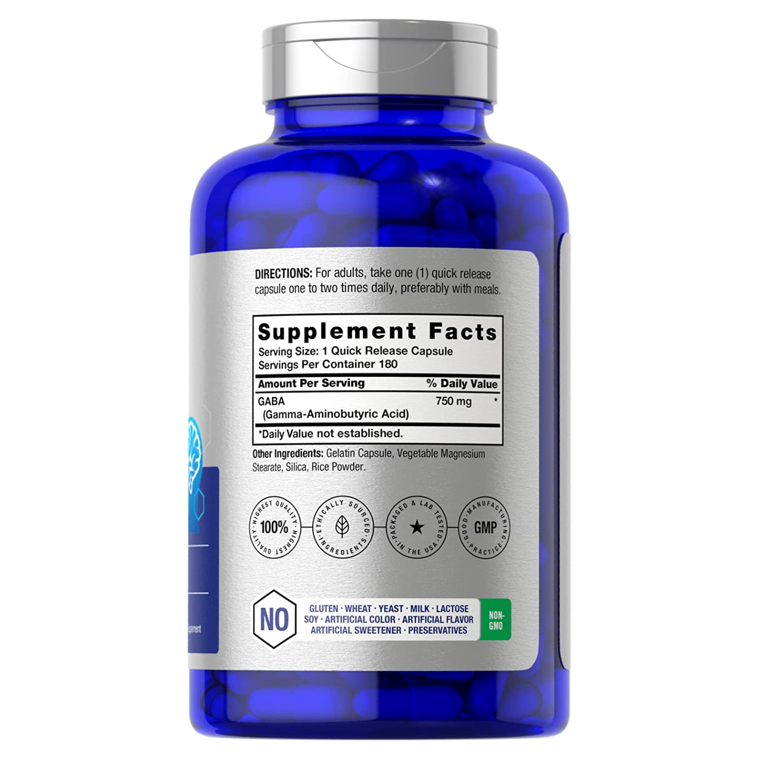 GABA HORBAACH 750MG 180 CAPSULAS SIN GMO