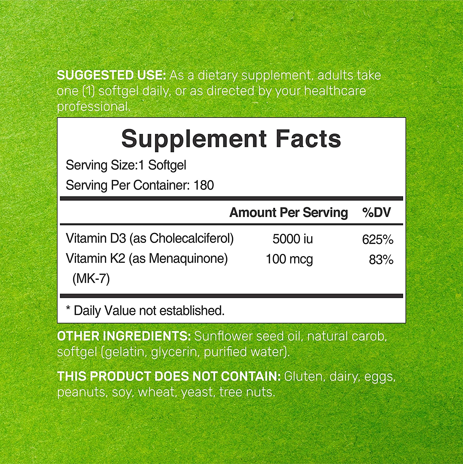 VITAMINA D3 K2 DEAL 5,000 IU 180 CAPSULAS BLANDAS