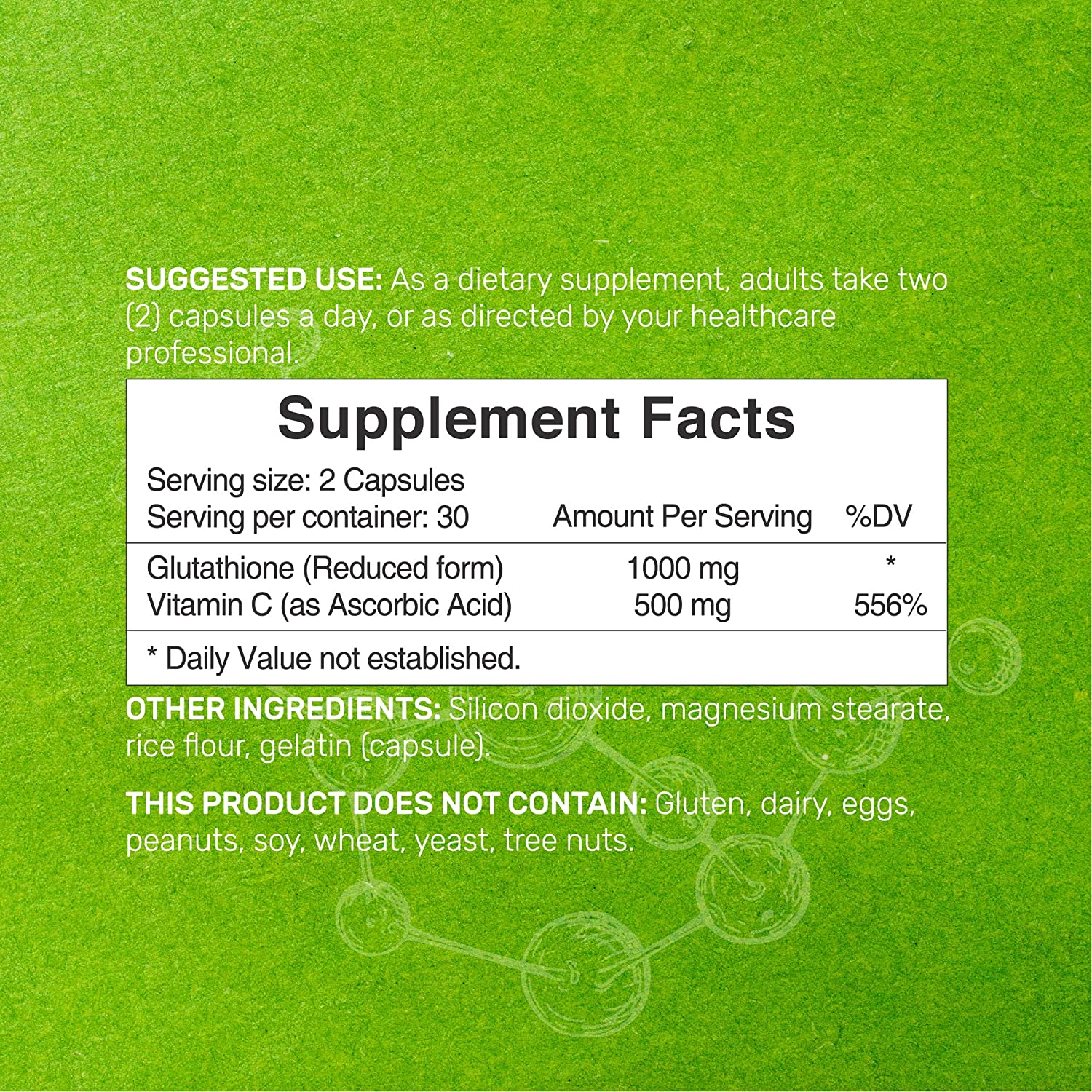 GLUTATHIONE GLUTATION 1,000 MG CON VITAMINA C 500 MG 60 CAPSULAS DEAL SUPPLEMENTS