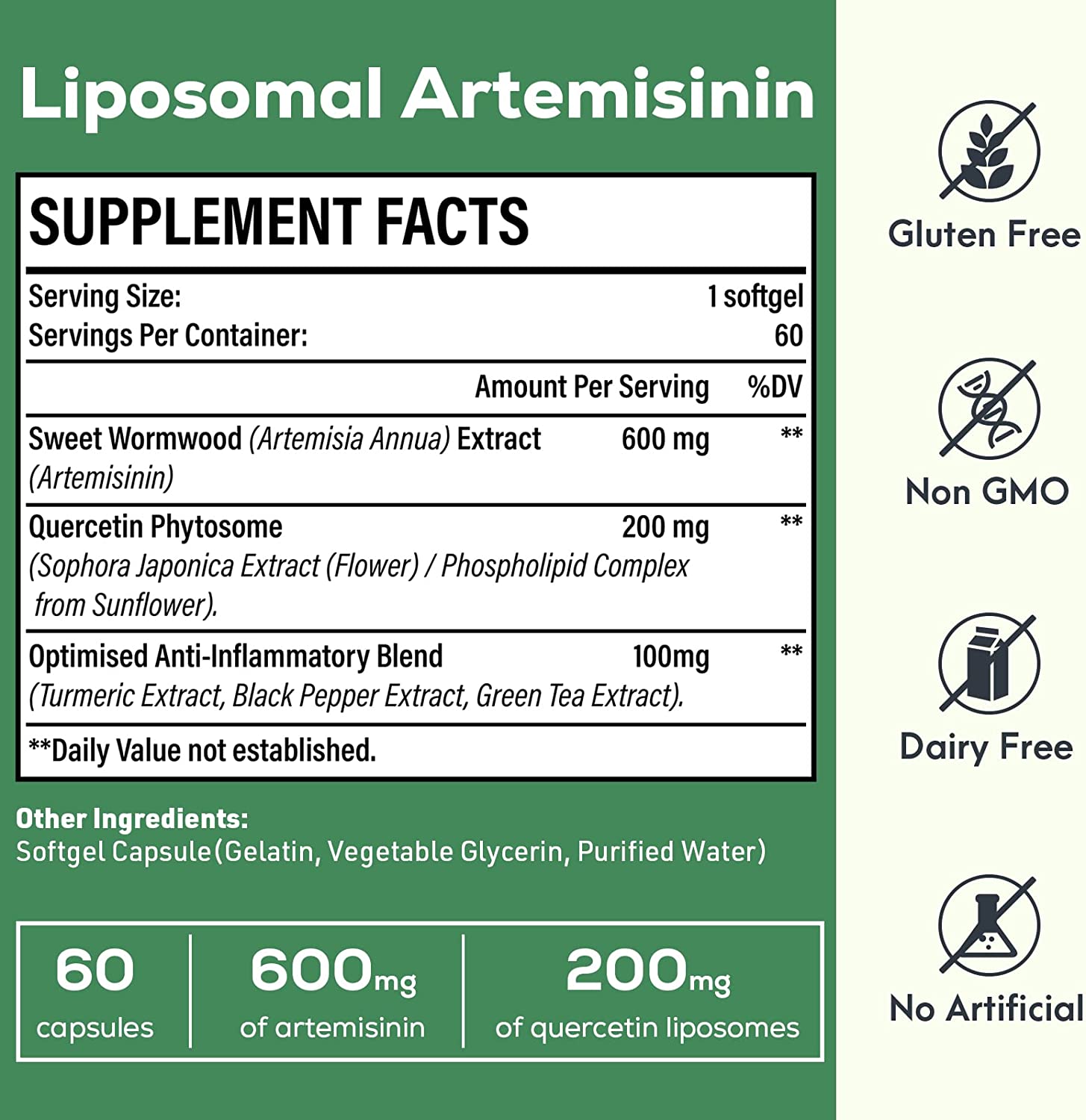 ARTEMISININA LIPOSOMAL 900 MG 60 CAPSULAS BLANDAS SIN GMO OSASUNA