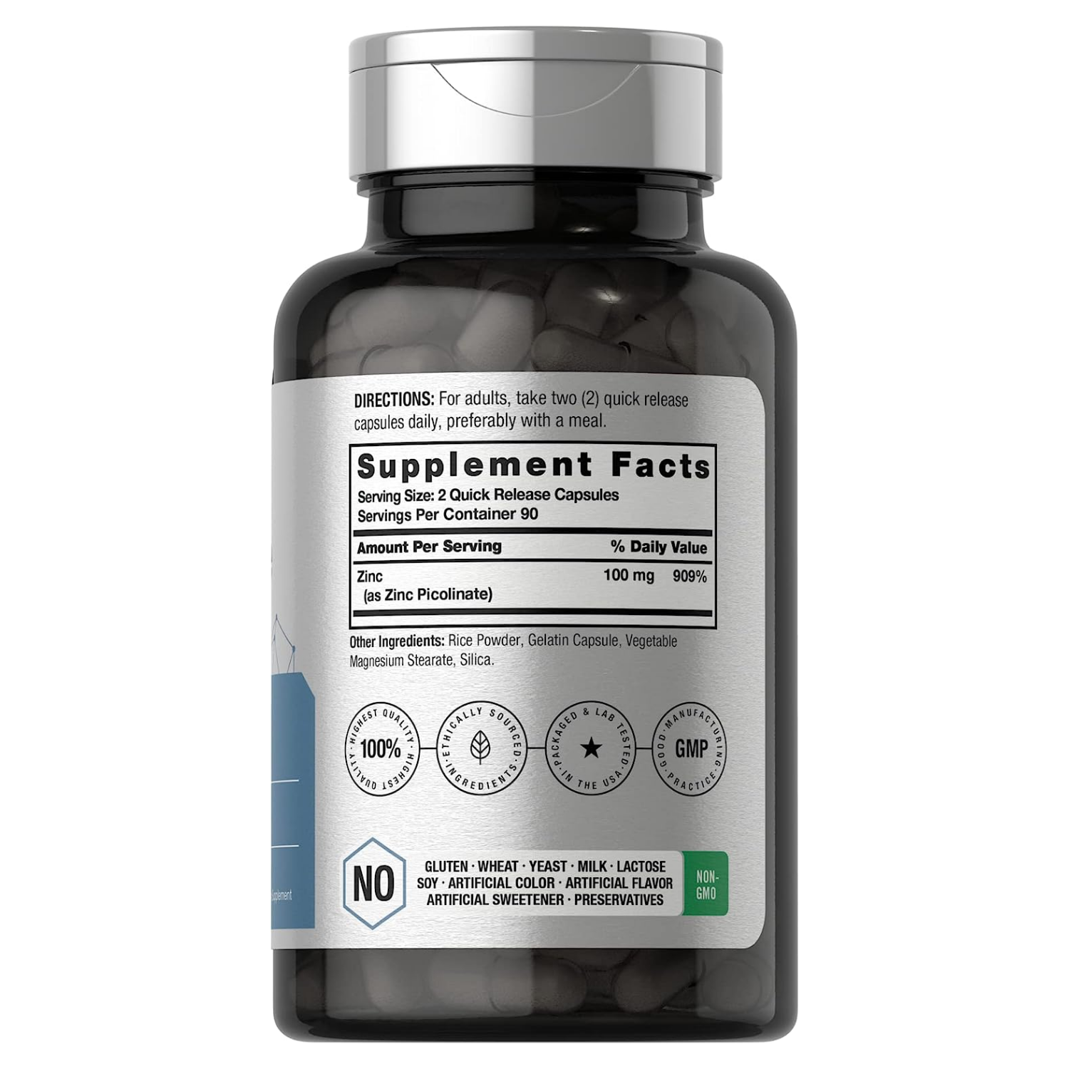 PICOLINATO DE ZINC HORBAACH 100 MG 180 CAPSULAS SIN GMO HORBAACH ZINC PICOLINATE