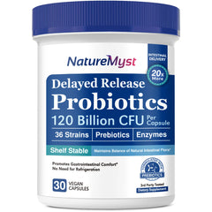 PROBIOTICOS Y PREBIOTICOS ENZIMAS 120 BILLONES CFU 36 CEPAS 30 CAPSULAS SIN GMO VEGANO NATUREMYST