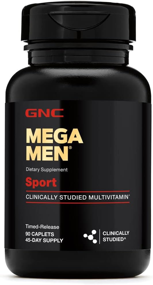 MEGA MEN SPORT MULTIVITAMÍNICO 4,065 MCG 90 TABLETAS VEGANO GNC