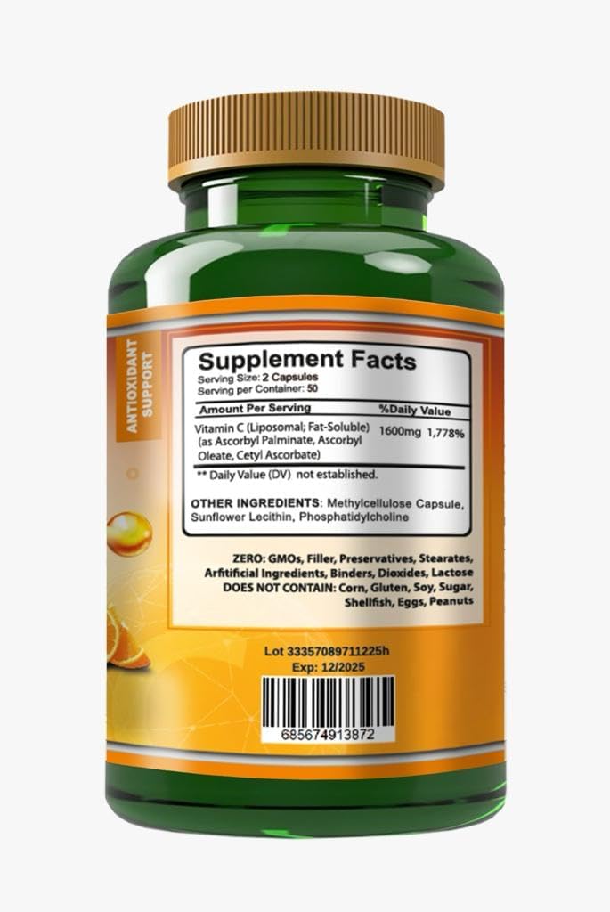 VITAMINA C LIPOSOMAL 1600 MG 100 CÁPSULAS LIPOSOMAL VITAMIN C VITAMISAN