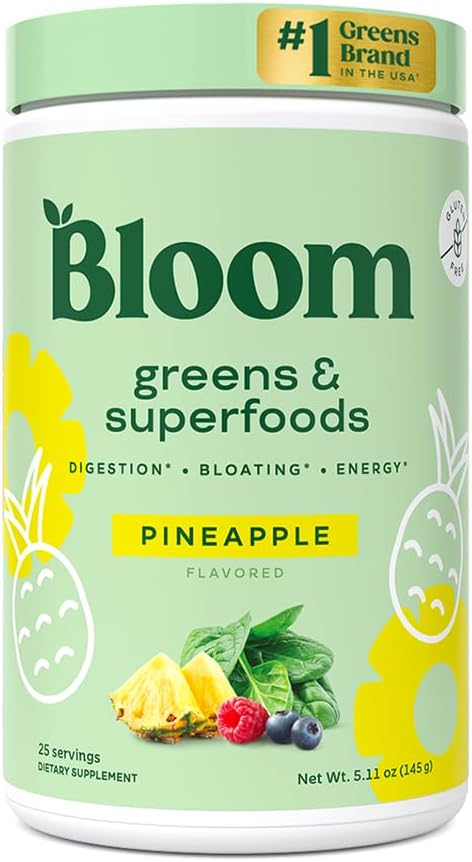 BLOOM GREENS & SUPER FOOD 3,621 MG 145GR POLVO SABOR PINEAPPLE