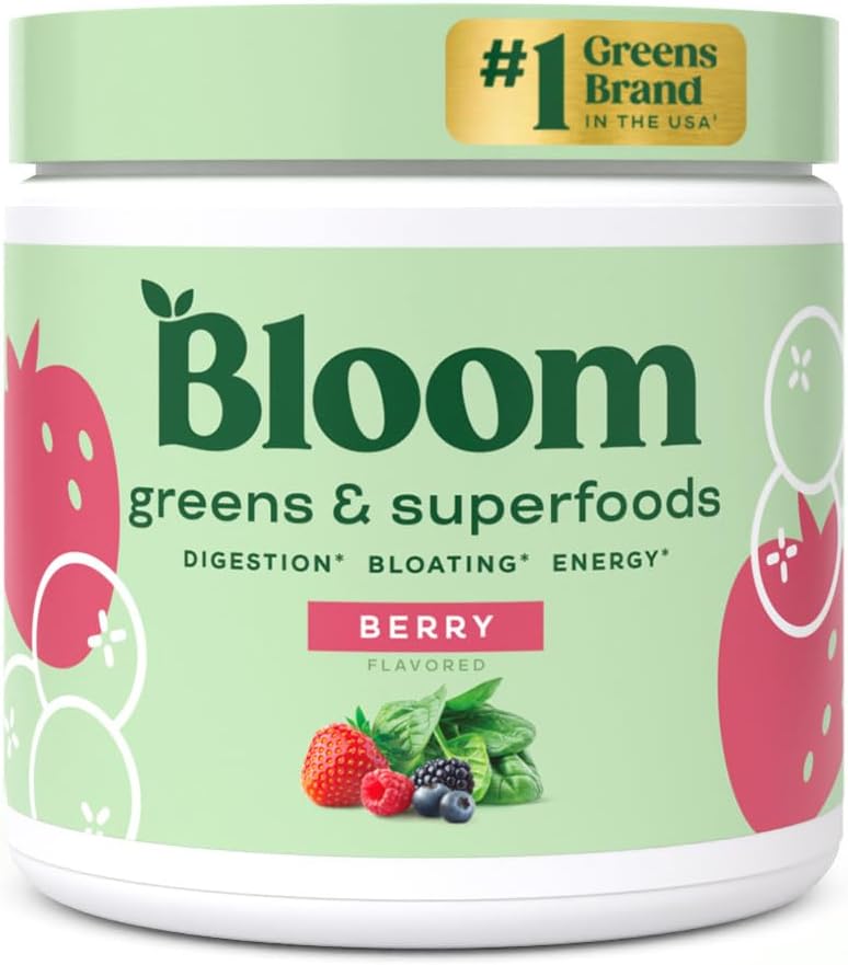 BLOOM GREENS & SUPER FOOD 3,621 MG 180GR POLVO SABOR BERRY