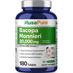 BACOPA MONNIERI NUSAPURE 20000 MG 180 TABLETAS SIN GMO