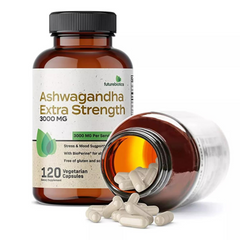 ASHWAGANDHA EXTRA FUERTE  3,000 MG + PIMIENTA NEGRA 5 MG 120 CASPULAS VEGANO FUTUREBIOTICS