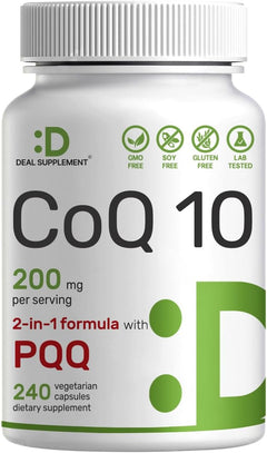 COENZIMA Q10 CON PQQ  200 MG UBIQUINOL COQ10 240 CAPSULAS DEAL