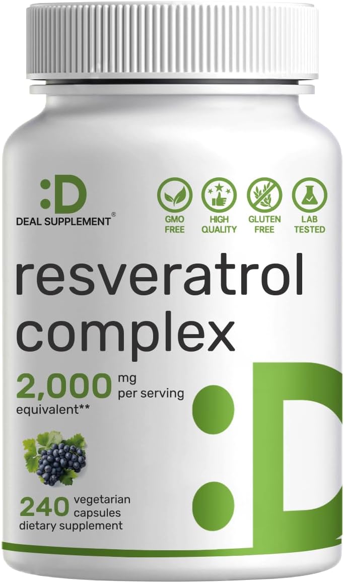 RESVERATROL COMPLEX 2000 MG DEAL 240 CAPSULAS VEGETALES NO GMO