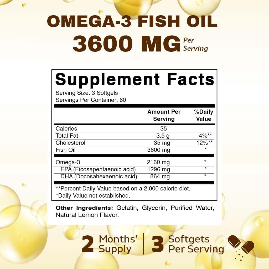 OMEGA 3 FISH OIL 3600 MG VITAMATIC 180 CAPSULAS BLANDAS SIN ERUCTOS
