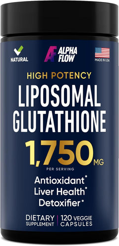 GLUTATION LIPOSOMAL 1750 MG ALPHA FLOW 120 CAPSULAS VEGANO NO GMO