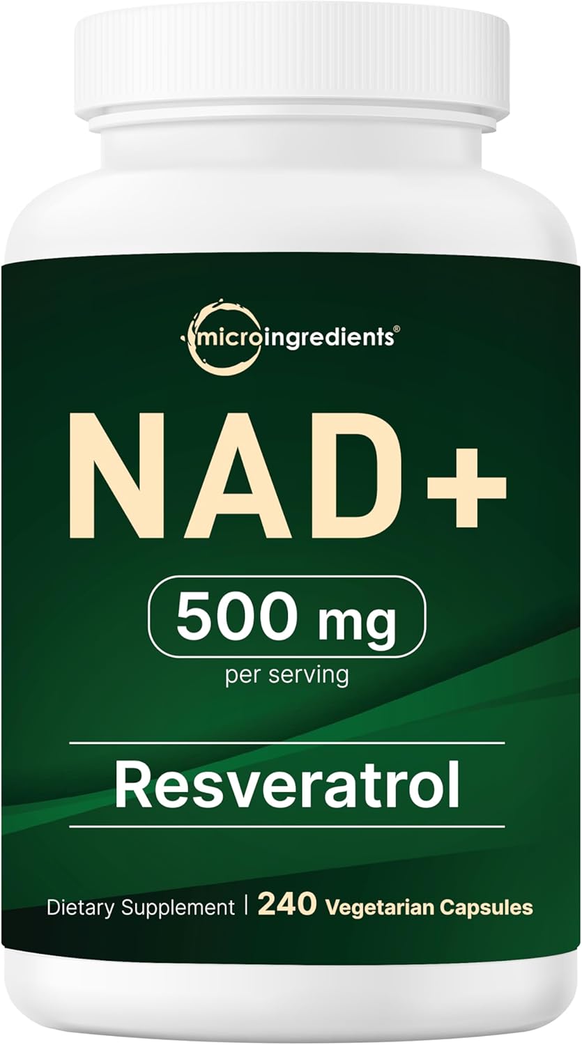 NAD 500 MG RESVERATROL 50 MG MICROINGREDIENTS 240 CAPSULAS VEGETALES NO GMO