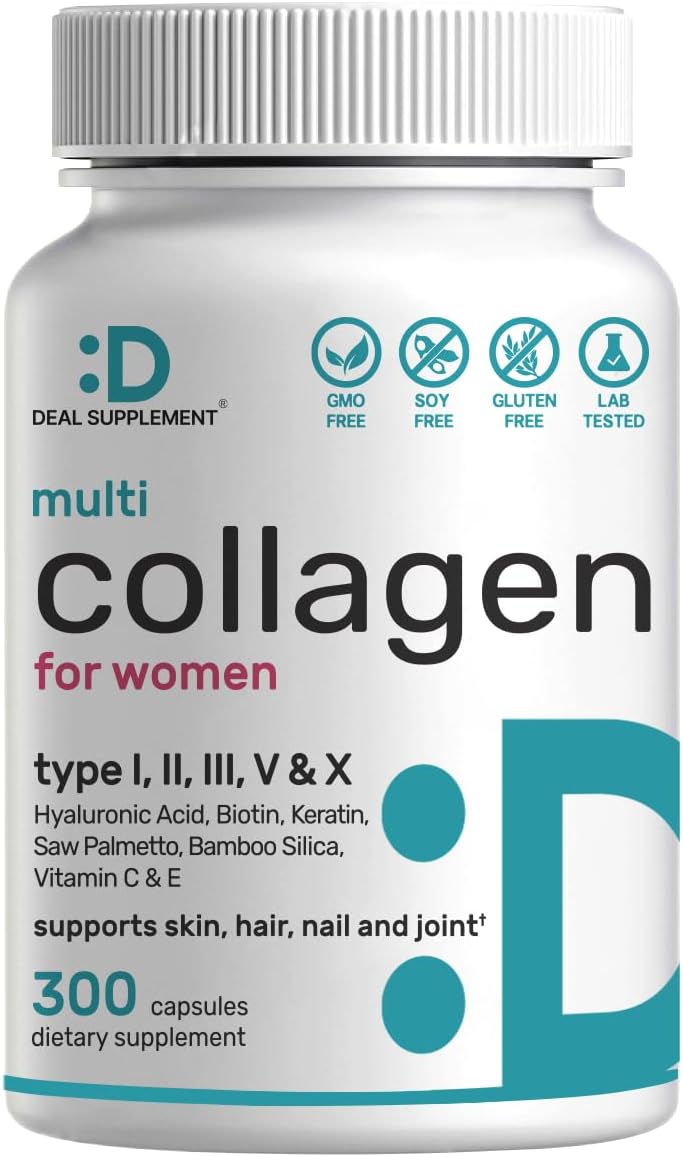 MULTI COLAGENO COMPLEX DEAL 2000 MG CON ACIDO HIALURONICO 50 MG Y VITAMINA C 75 MG 300 CAPSULAS SIN GMO